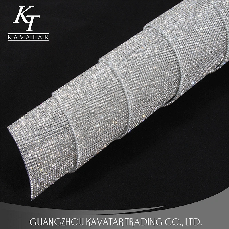 Clear Beads Crystal Fabric Ribbon Crystal Mesh Trim