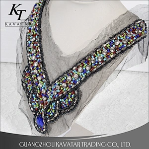Handmade bead collar/neck trim,neck designs of kurtis