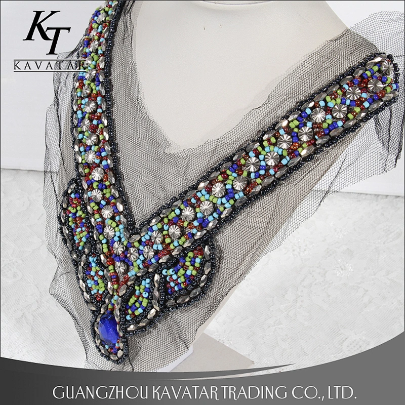 Handmade bead collar/neck trim,neck designs of kurtis