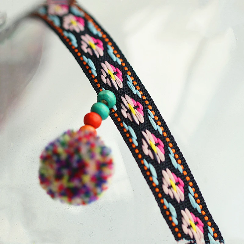 Wholesale ethnic Style cotton/polyester pom pom & beaded fringes for garments ,bags and curtain,pom material