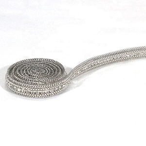 Kavatar Wholesale Custom Design Accessories Chain Beaded Rhinestone Hotfix Trim