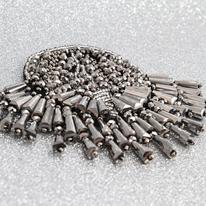 Kavatar Wholesale  Indian Patches Vintage rhinestone beaded patches for clothing 3D Beaded patches for clothing