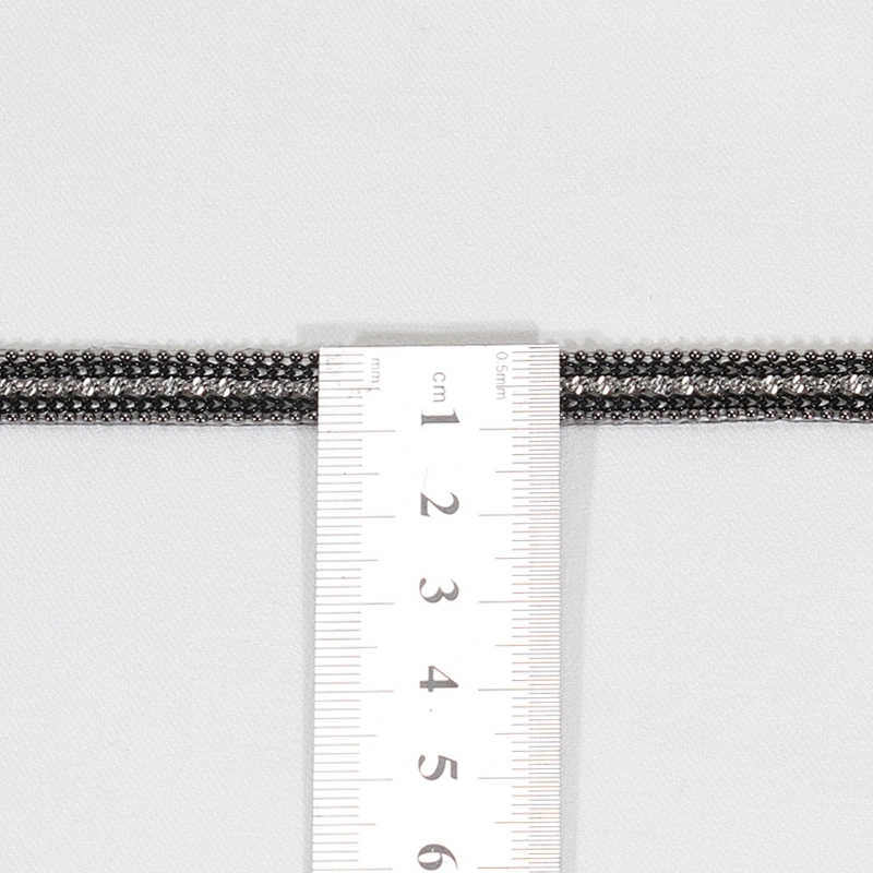 Wholesale Custom Iron On Black Accessories Chain Beaded Hot Fix Trim