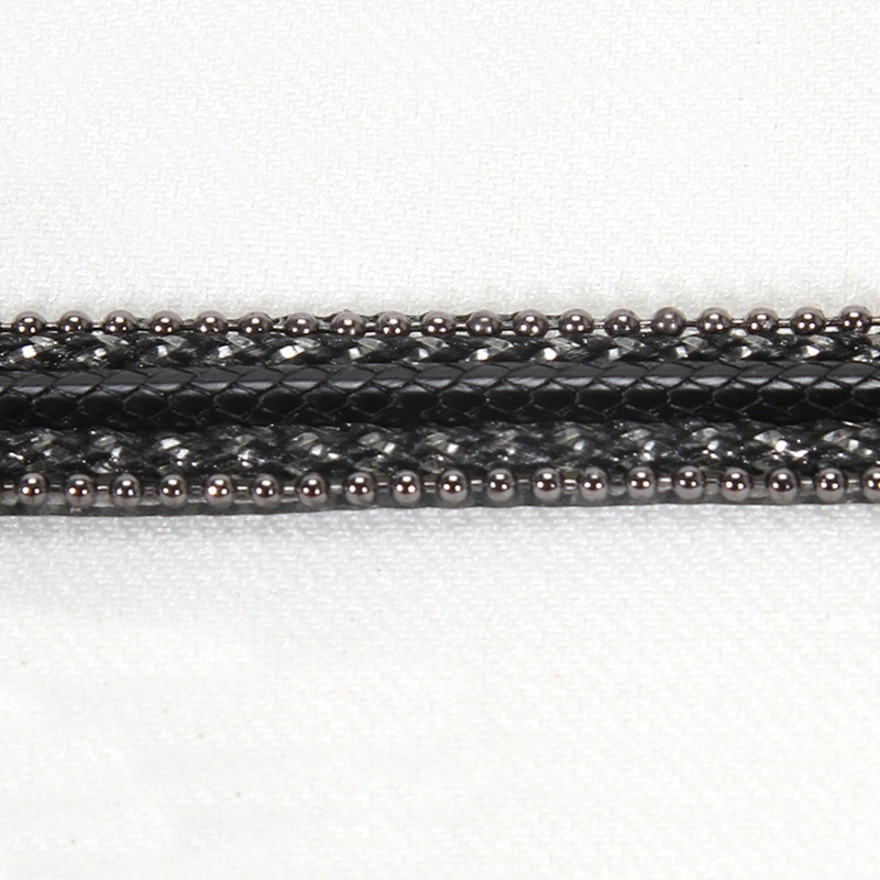 Wholesale Black Accessories Plastic Beaded HotFix Transfer Trim with Accessories Beads Chain