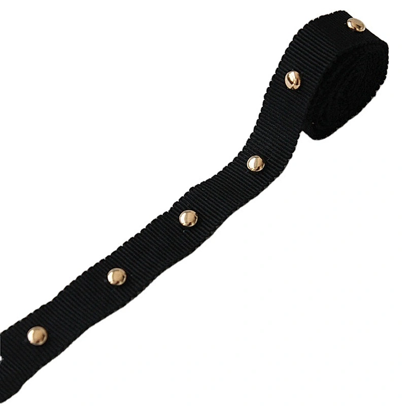 Factory Price Wholesale Polyester Grosgrain gold Copper Bead Ribbon