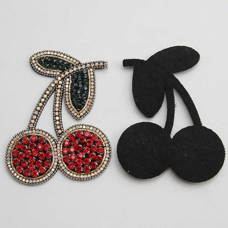 Batch cute custom personalized embroidery embroidery iron clothing cherry patch rhinestone beaded patches