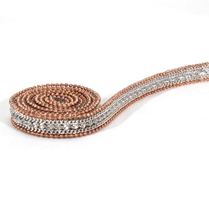 Wholesale Gold Hot Fix Iron On Trim with Accessories Chain Beads