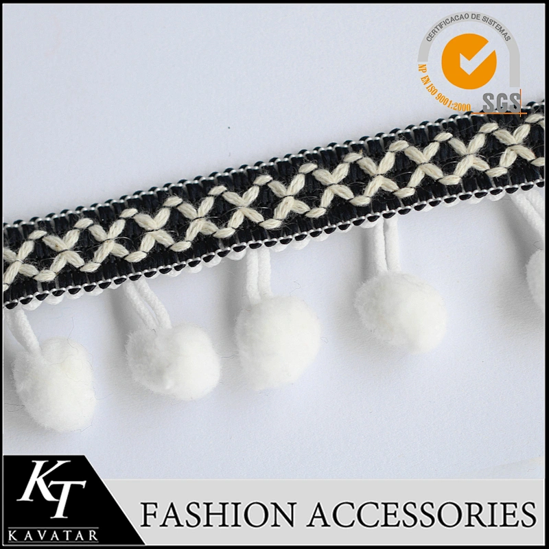 Custom tassel fringe,wholesale pom pom fringe for clothes