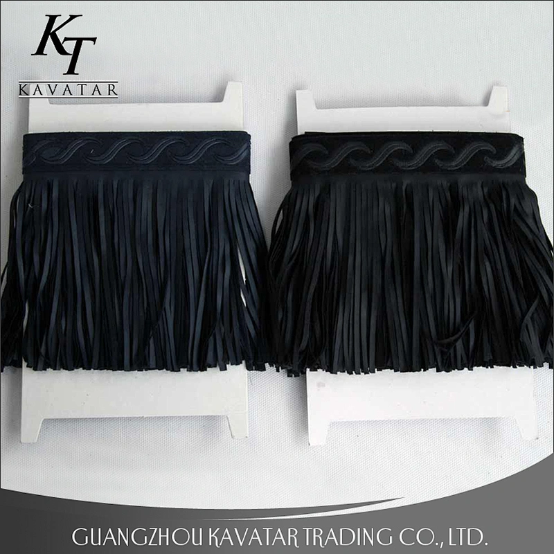 Custom faux leather fringe trim for bags and shoes