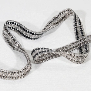 Kavatar 1cm Accessories Beads Chain Crystal Beaded Hotfix Trim Ribbon For Garments Decoration