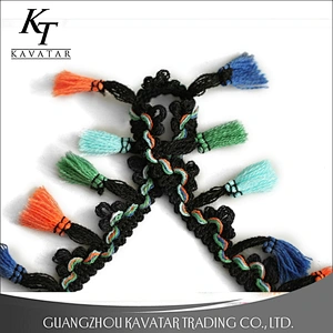 Wholesale polyester fringe trimming, mixed color tassel,colorful tassel fringe trims
