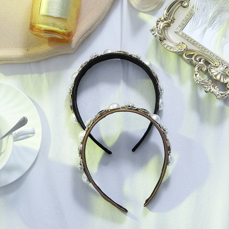 Korean 2020 new style hairband for women hair accessories  retro baroque  headband vintage headband with buttons