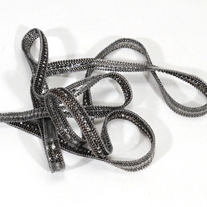 Wholesale Black Chained Rhinestone Hot Fix Trimming with Accessories Beads