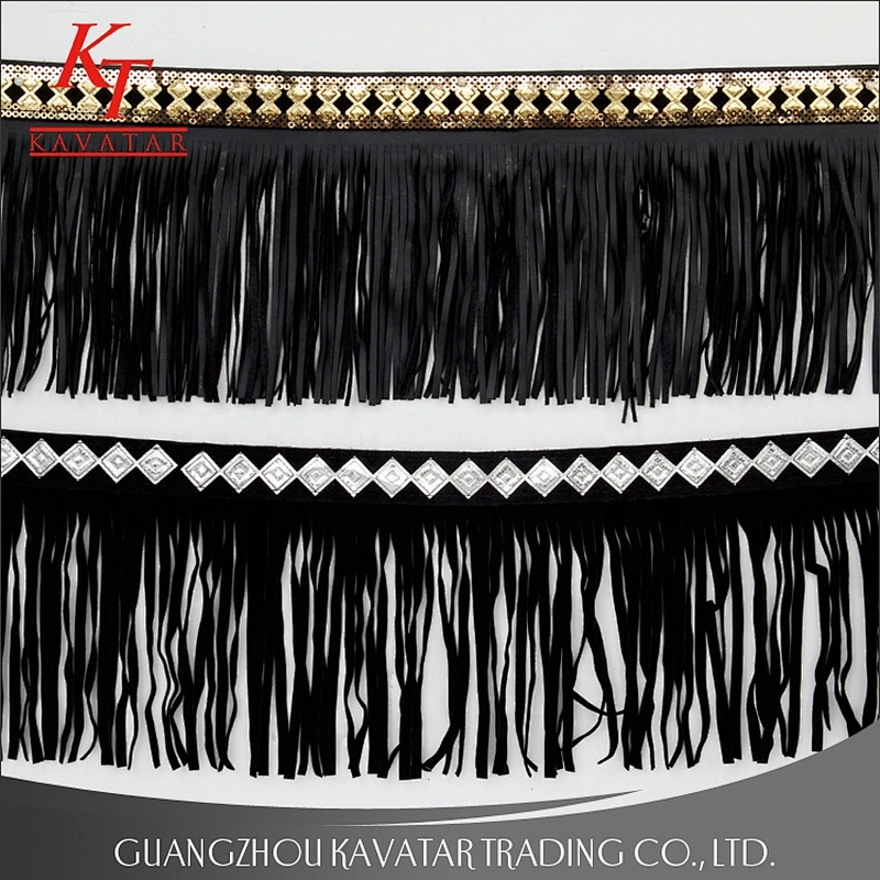 Wholesale Fashion 14cm width faux leather fringe