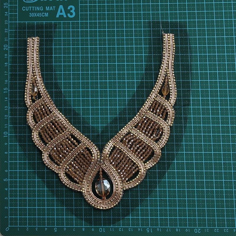 wholesale Beaded collars rhinestone neck  Patches 3d rhinestones patches clothing patch