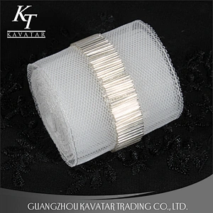 New strip shape beaded embroidery mesh lace trim decorative for bride wedding