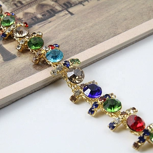 New design DIY rhinestone beaded clothes garment accessories for women crystal bead chain