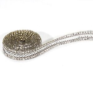1.1cm Decorative Chic Accessories Chain Crystal Beaded Sequin Hot Fix Rhinestone Transfer Tape for Clothes Sandals