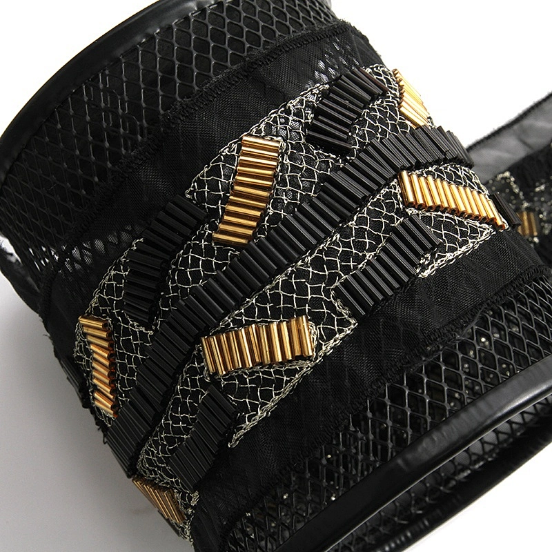 embroidered gold bead lace trim beaded lace trim with pearls
