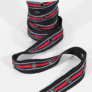 New arrival stripe Copper eyelet lace decorative ribbon wholesale