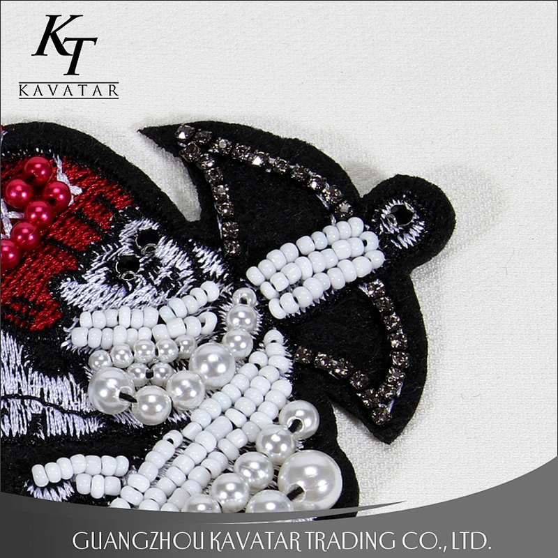 Cheap sewing clothes custom beaded embroidery applique patches