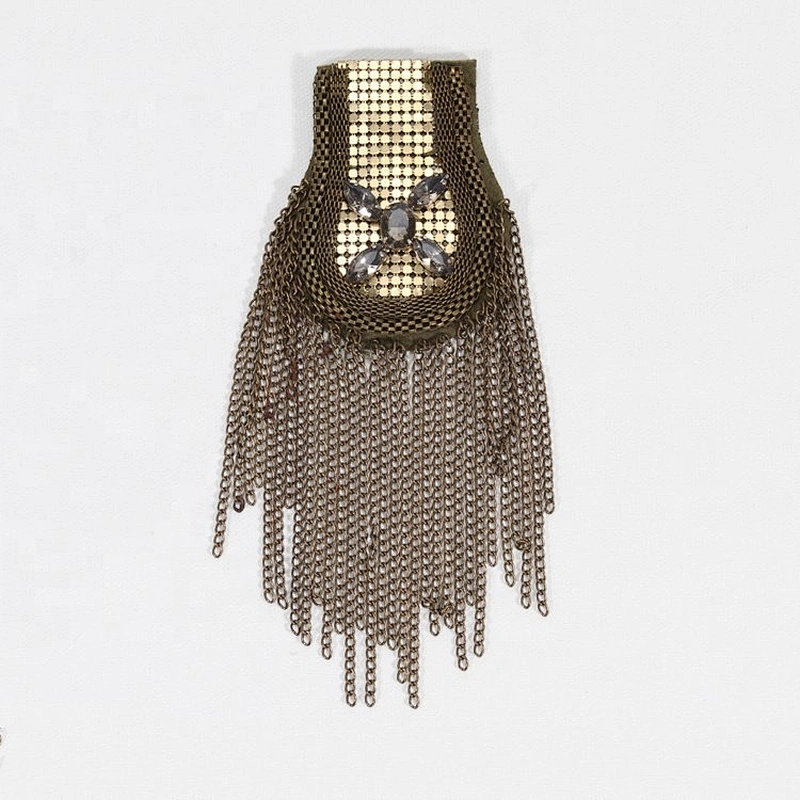 High quantity Shoulder Decoration Crystal Rhinestone Accessories Chain Trim Patch For Jeans Garment