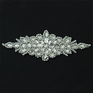 Handmade Fashion Embroidered Bead And Stone Appliques For Bride Wedding Evening Dress