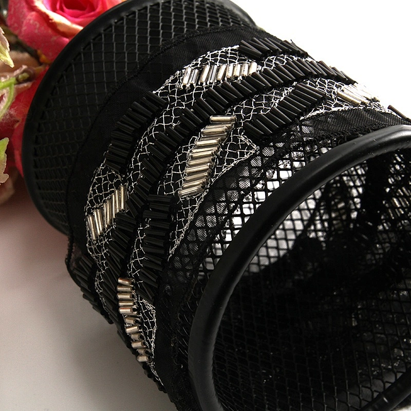 embroidered gold bead lace trim beaded lace trim with pearls