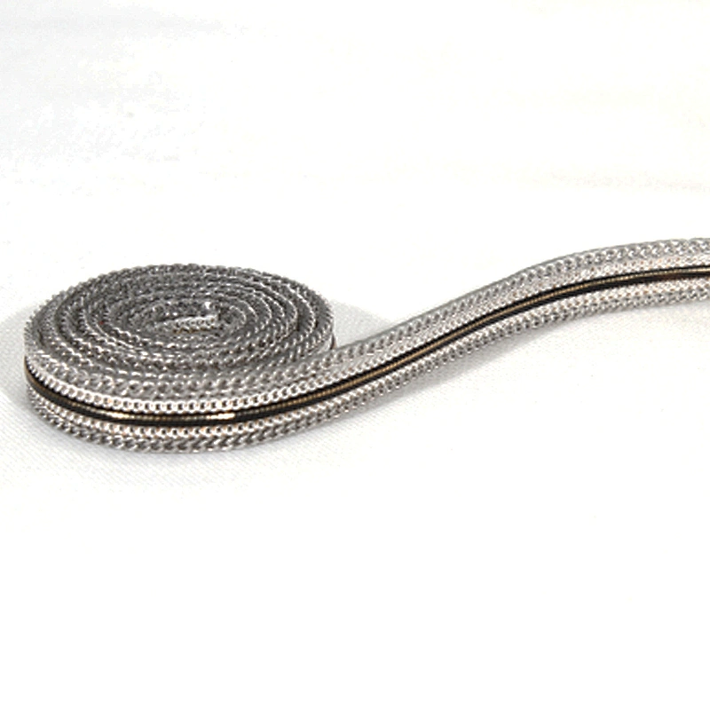 Decorative Accessories Chain Edged Hotfix Adhesive Rhinestone Trims with Black Braided Ribbon