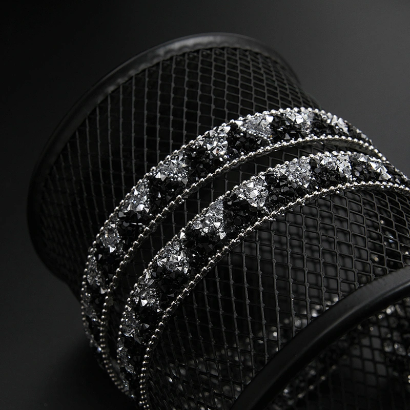 Kavatar Wholesale Accessories Chain Beaded Rhinestone Hotfix Trim Garment Accessory  Iron on Trims