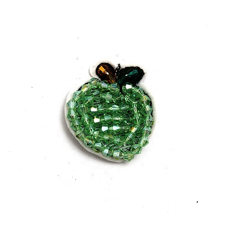 Christmas Cherry Flower Decorative Sew on Rhinestone Beaded Patches Wholesale patches for clothing