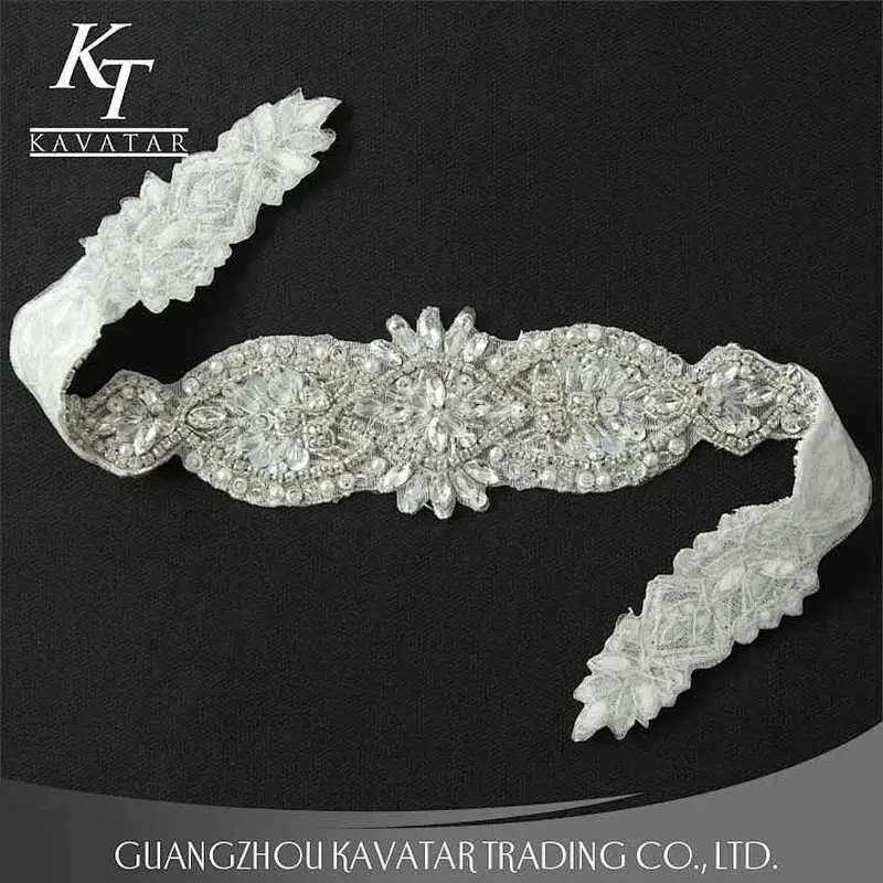 Wholesale Bridal AB Rhinestone Beaded Appliques for Wedding Dress