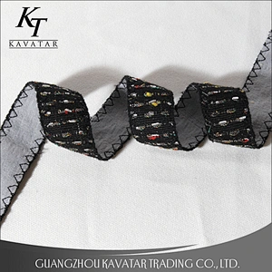 Custom design various styles embroidered tape and dacron ribbon
