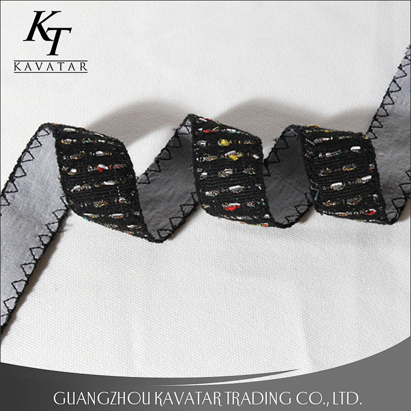 Custom design various styles embroidered tape and dacron ribbon