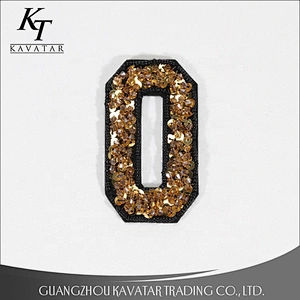Classics Style Sequin Embroidered Number Patches For Clothes