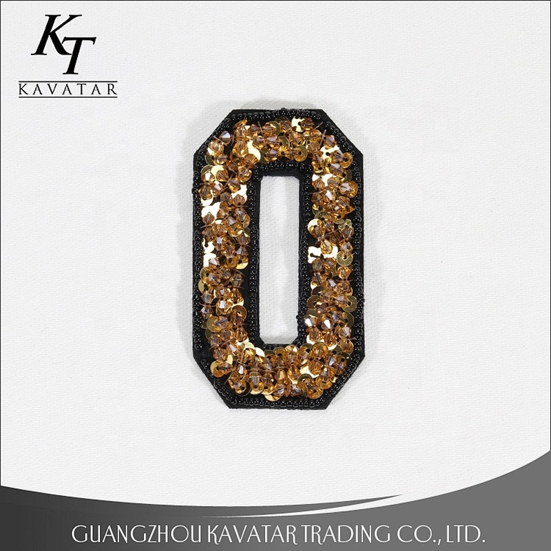 Classics Style Sequin Embroidered Number Patches For Clothes