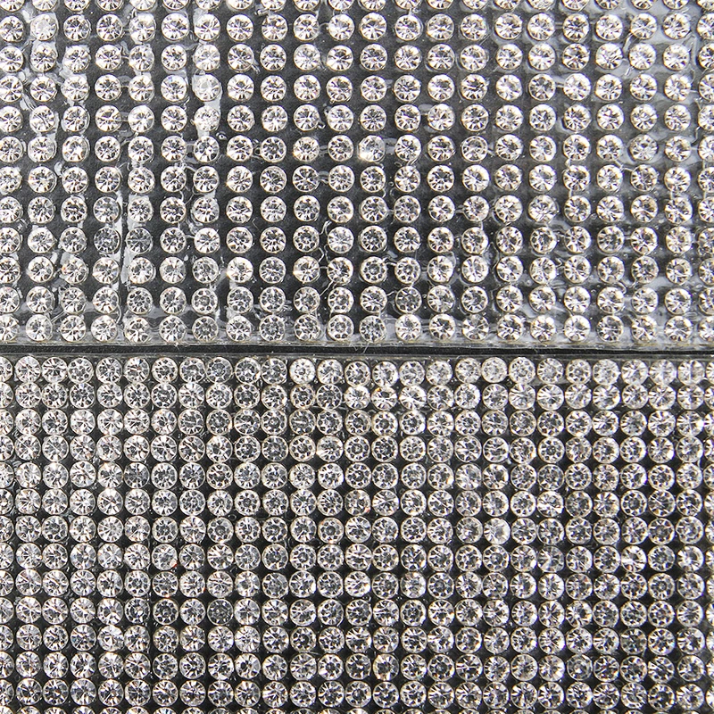 Kavatar Wholesale  2mm Aluminum Transfer Crystal Stone Mesh Sheets Trimming, Gold Accessories Base Hot Fix Rhinestone Iron on Trims