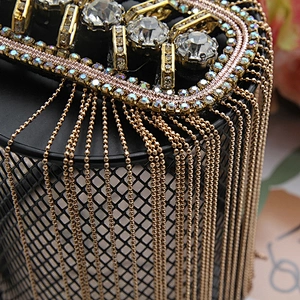 Factory beaded rhinestone applique Shoulder Badge sew on Beaded Patches rhinestone patches for clothing