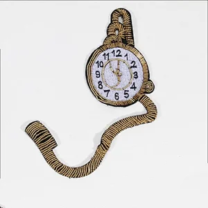 Sew On Beaded Pocket Watch Patch Sequin Embroidered Applique Patches For Clothing Parches KT-SRP036
