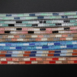 Kavatar Wholesale Hotfix Trim Small Cube Colors Design Fashion Rhinestone For Clothing Iron on Trims