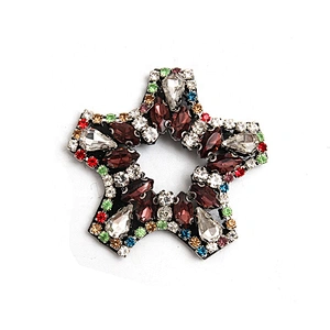 Christmas Cherry Flower Decorative Sew on Rhinestone Beaded Patches Wholesale patches for clothing