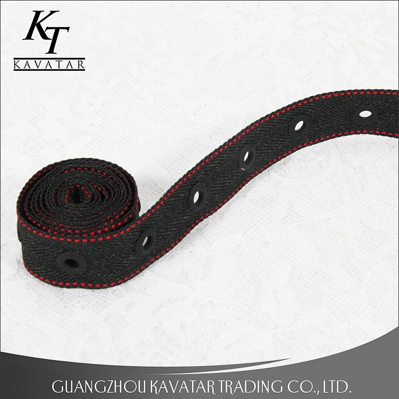 2017 new style red border eyelet lace trims for decorate jeans