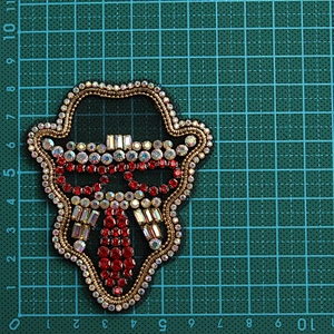 Factory Custom gold sequin and bungle beads embroidery patches custom patches for clothing