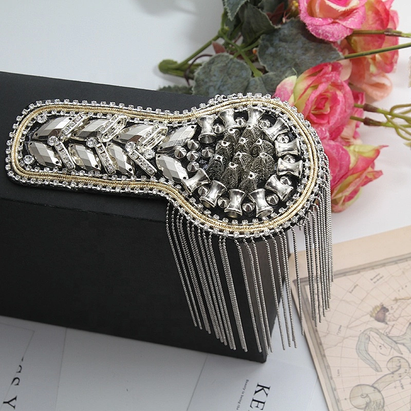 Hand made insect design sew on clothing hat bags accessories with cristal beads patches for clothing