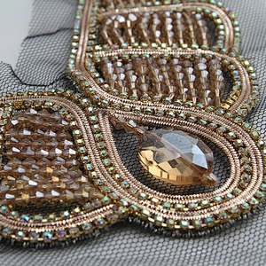wholesale Beaded collars rhinestone neck  Patches 3d rhinestones patches clothing patch