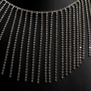 Kavatar Tassel Claw Chain Rhinestone Trim Crystal Strass Cup Chain For Wedding Decoration