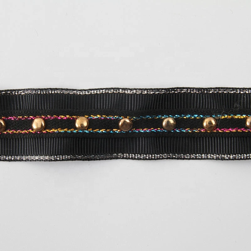 Wholesale  Bead Trimming Design Lace Trims beaded ribbon trim DIY handmade costume dress sewing