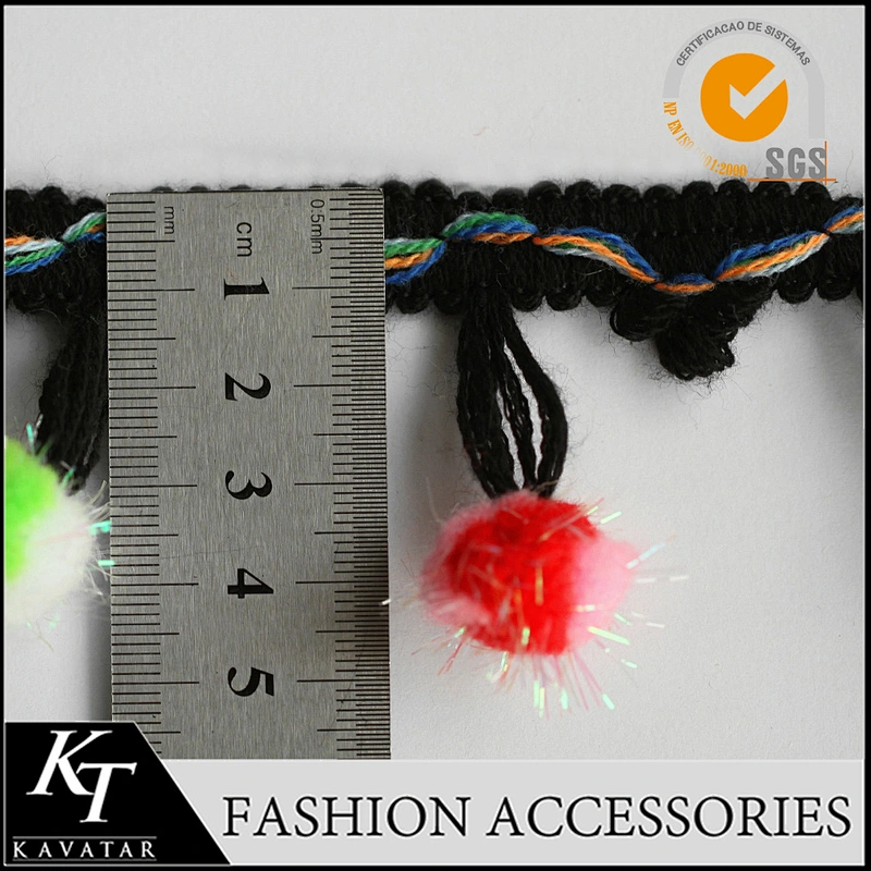 Hot Girl Baby pompom Trim Bobble Ball Fringe