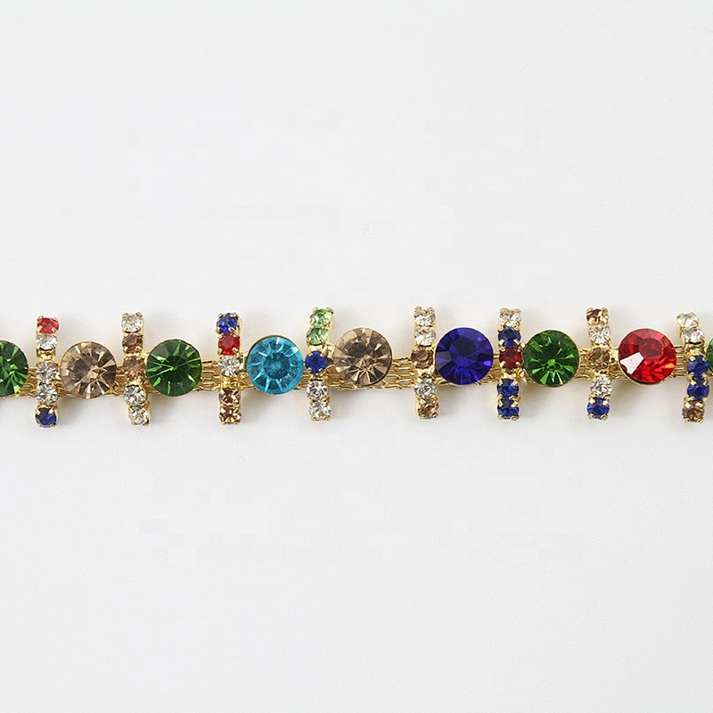New design DIY rhinestone beaded clothes garment accessories for women crystal bead chain