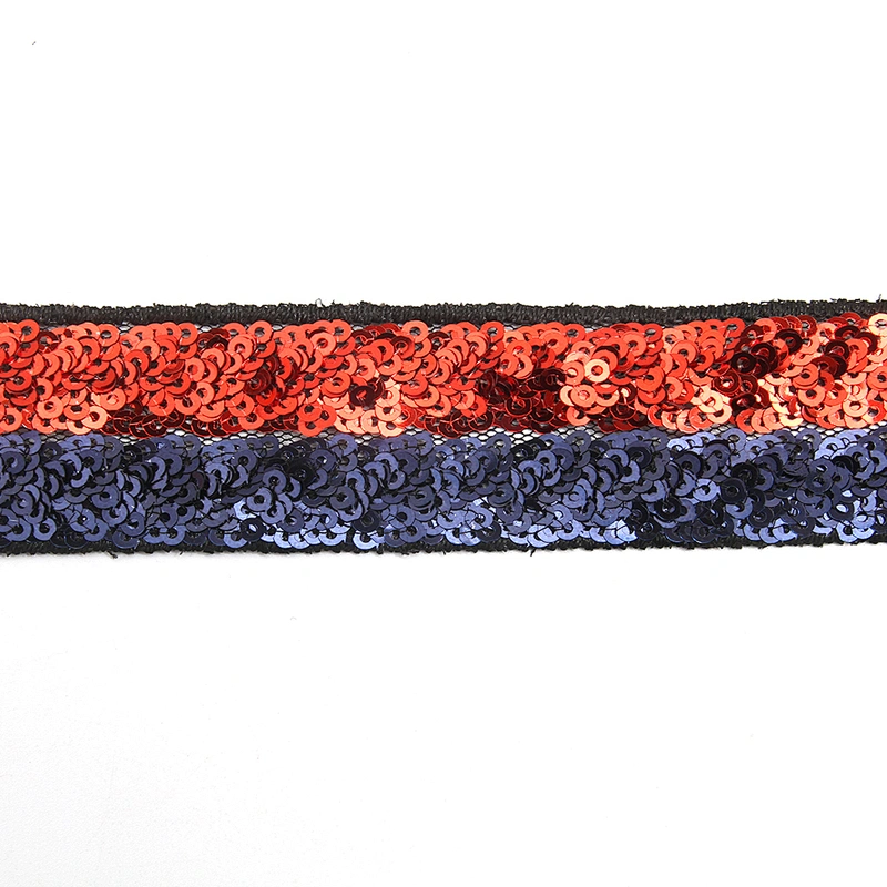 Wholesale New Arrival Double-Deck Lace Trim Hand Embroidery Sequin Tape For Dress